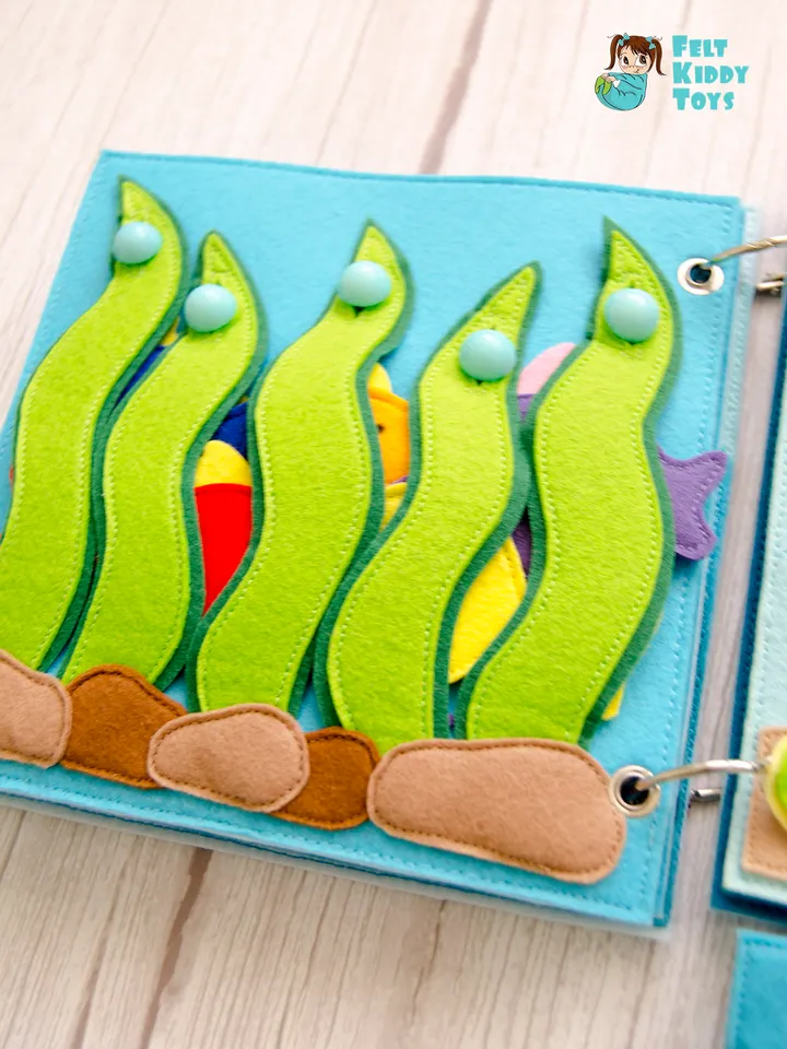 Quiet book page, Under the sea, Seaweed, Pattern and Tutorial, SVG files