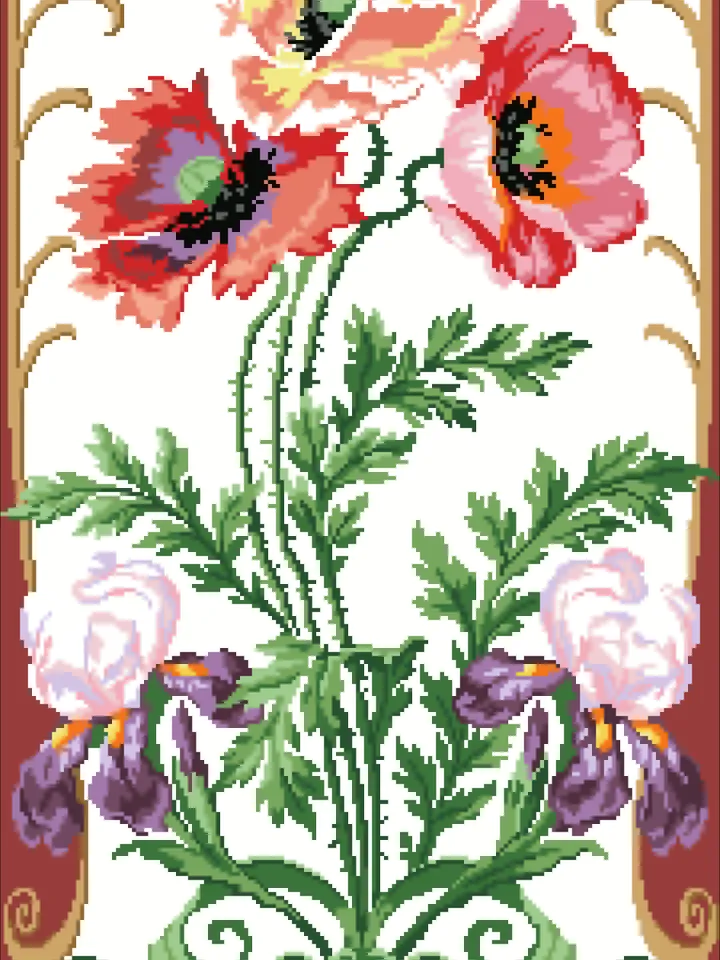 Antique Cross Stitch Pattern Antique Bouquet Digital Download PDF