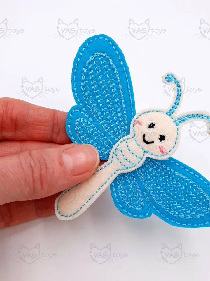 ITH Insect Finger Puppets Embroidery Design Set with Sounds & Games, Felt Bug Pattern, Educational Garden Toy, Digital Download