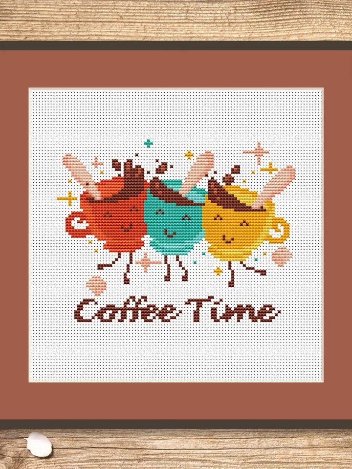Three Cups Of Coffee Cross Stitch Pattern, Kitchen Cross Stitch, Embroidery Coffee , Coffee Cross Stitch Pattern, Modern Cross Stitch #kt32