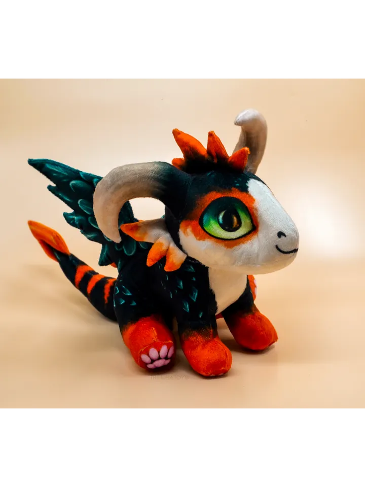 Plush toy dragon - Crooked-horned baby