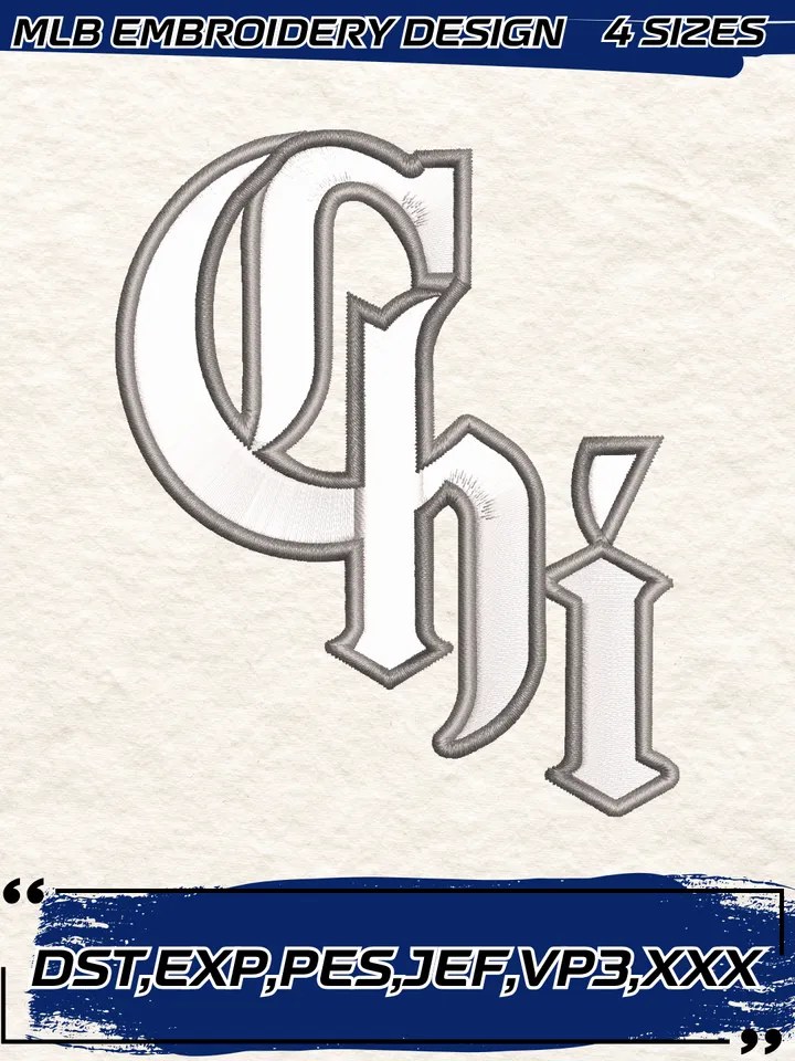 Chicago White Sox Cap Logo Embroidery Design,MLB Embroidery Design,Machine Embroidery Design File,4 Sizes, Digital Download