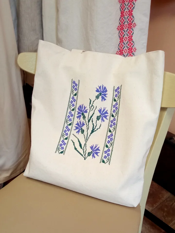Bag shopper hand embroidery traditional ornament Valoshki