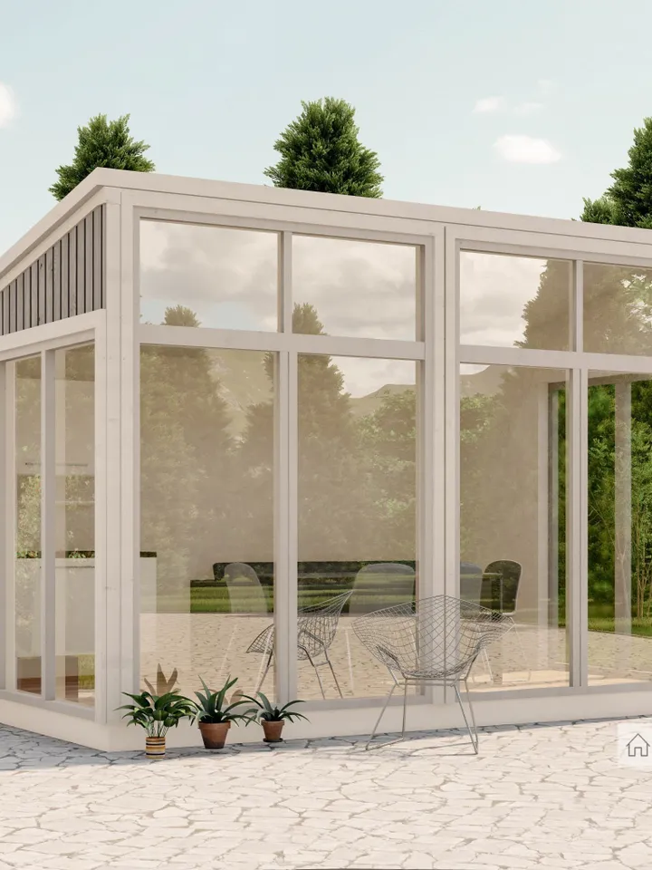10x14 Garden Greenhouse Construction Plan, Modern Pool Shed Blueprints with Material List