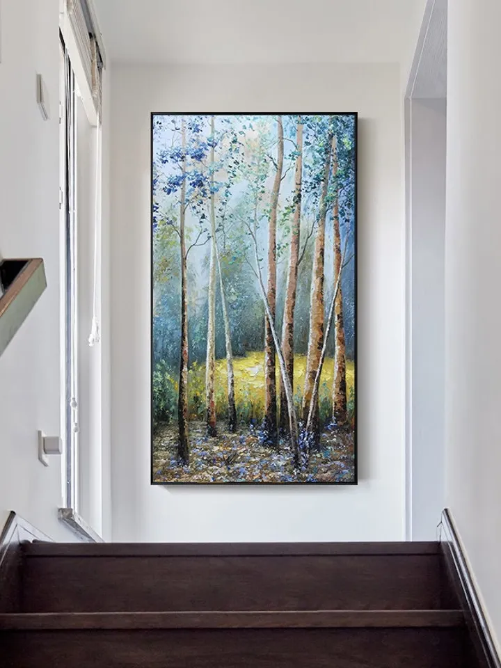 Original painting,Large wall art,Boho wall decor, Forest oil painting, Home decor, Art decor, Abstract art,Holiday decor, Bedroom decor