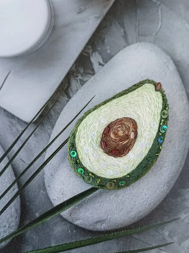 Avocado brooch