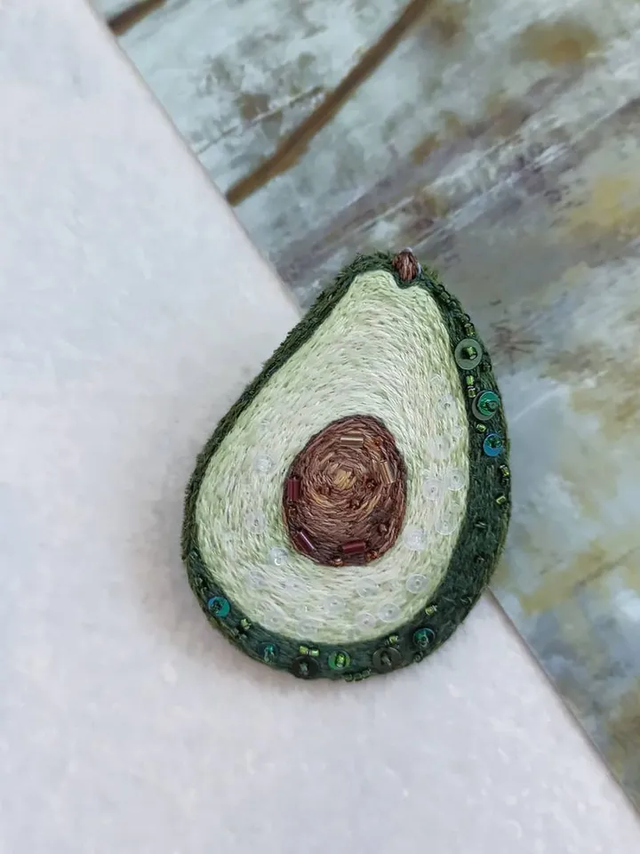 Avocado brooch