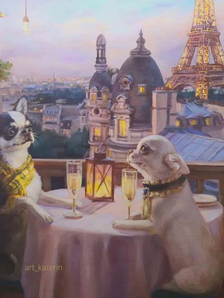 print of oil painting Paris