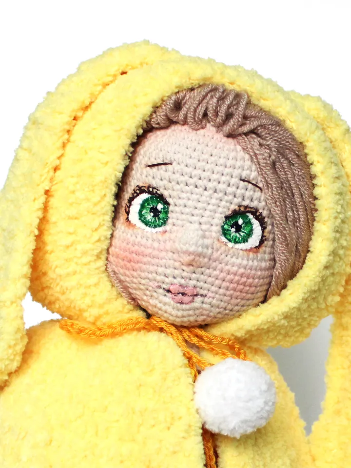 Doll crochet pattern PDF in English Amigurumi winter clothes doll DIY gift for baby girl