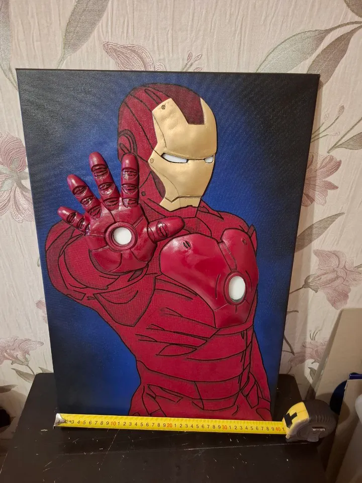 Iron Man 3d Volumetric painting with backlight