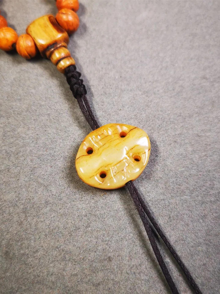 Gandhanra Handmade Tibetan Yak Bone Carved Vajra Bead Amulet for Mala,Prayer Beads,Jewelry Accessories