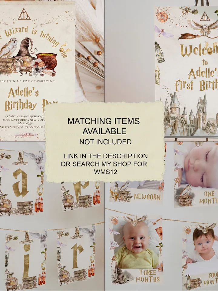The Chosen One Invitation; Wizard Birthday Party; Magic School 1st Birthday Invitation Template; Editable Wizarding World Invitation; Wms12