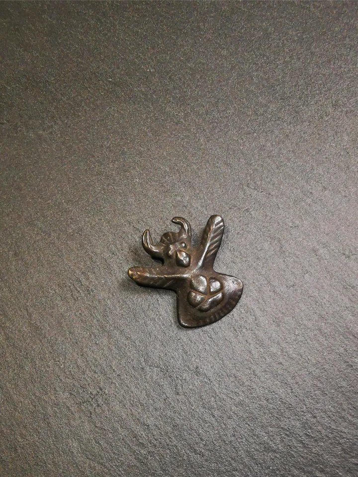 Gandhanra Antique Tibetan Buddhist Amulet Pendant,Garuda,Garula,Suparna,Golden-winged Bird,Made of Thokcha, 0.79"