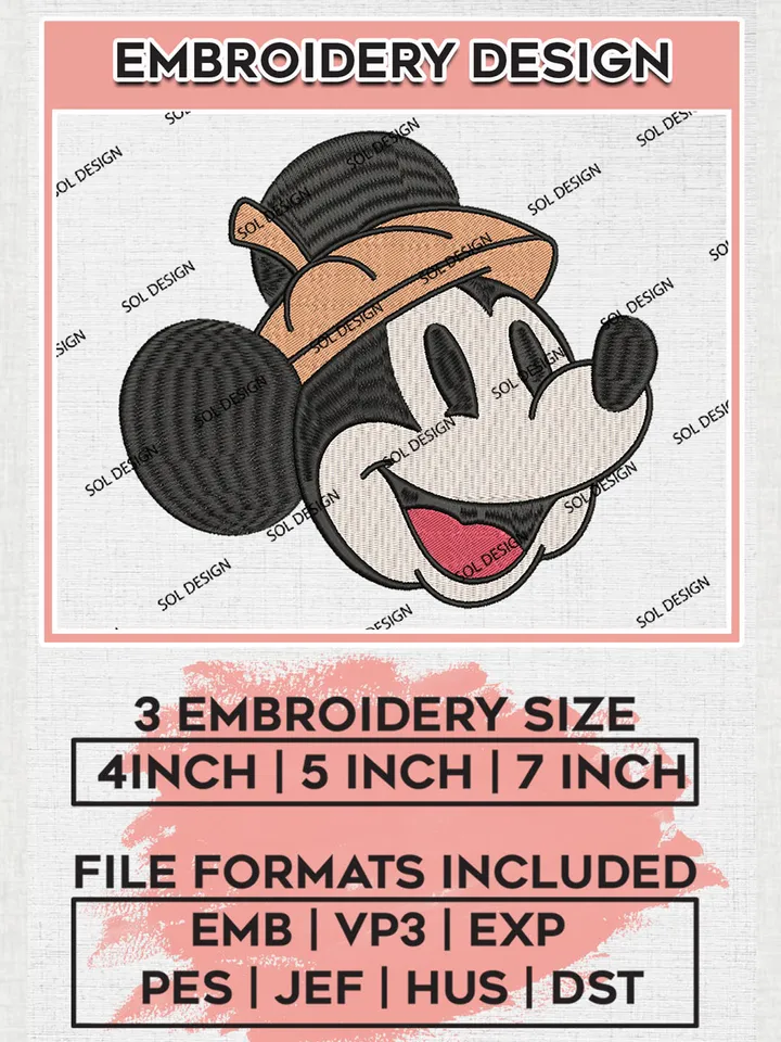 Halloween Spooky Mickey Mouse Pumpkin Hat Embroidery designs, Disney Movie Machine embroidery designs, Halloween embroidery files, Trick Or Treat Machine Embroidery Digitized Pes Files, Digital Download