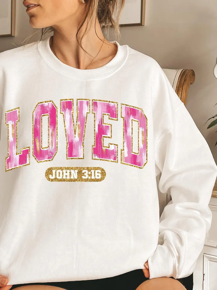 Christian Valentines Png, Loved John 3:16 Png, Bible Verse Png, XOXO Png, Brushstroke Valentine Png, Checkered Varsity Png, Digital File