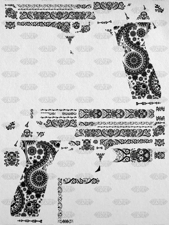 VECTOR DESIGN Beretta 92 FS Candy skulls