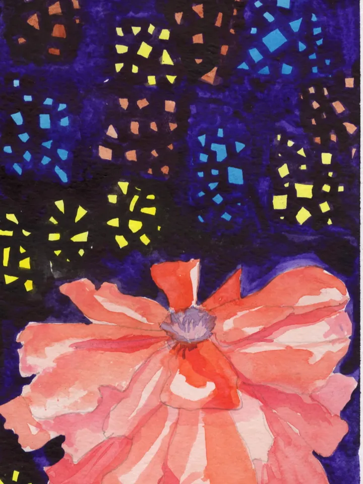 Watercolor painting. Abstraction. Flowers