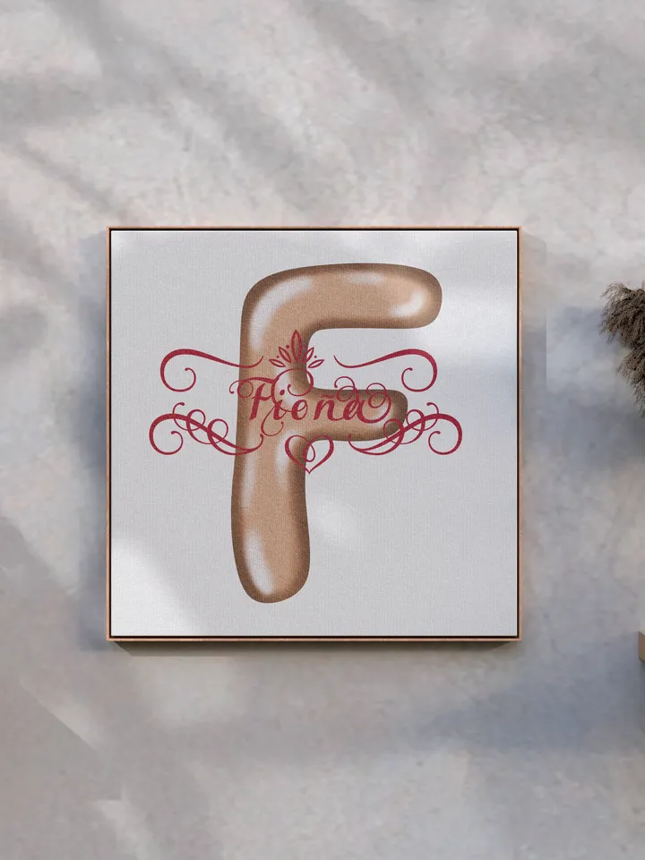 Fiona - name in Samantha style with bright letters, digital design