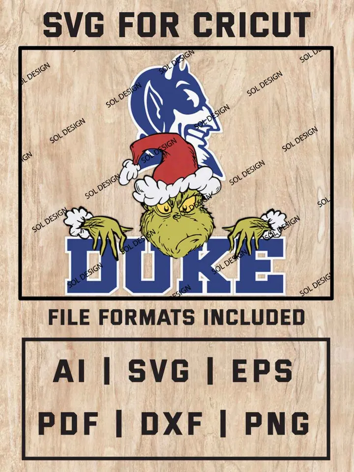 Grinch Duke Blue Devils SVG, NCAA College Team SVG Design, NCAA Duke Blue Devils SVG, NCAA Duke Team Cricut, Christmas Svg, Grinch svg, Digital Download