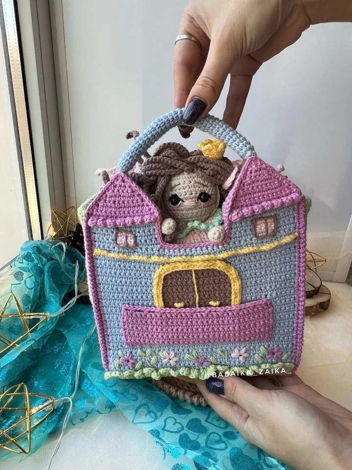 PDF Crochet Pattern Castle for a Princess, Amigurumi doll pattern, Crochet castle, Cute doll, Doll pattern, Amigurumi doll