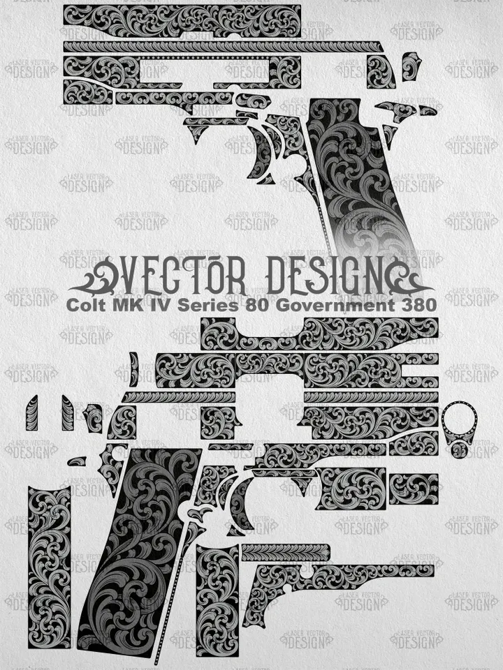 VECTOR DESIGN Colt MK IV Series 80 Government 380 Scrollwork