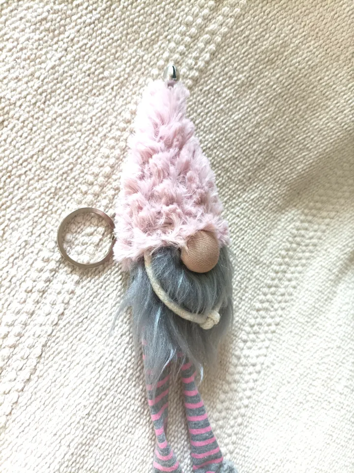 Flaffy plush gnome bag charm