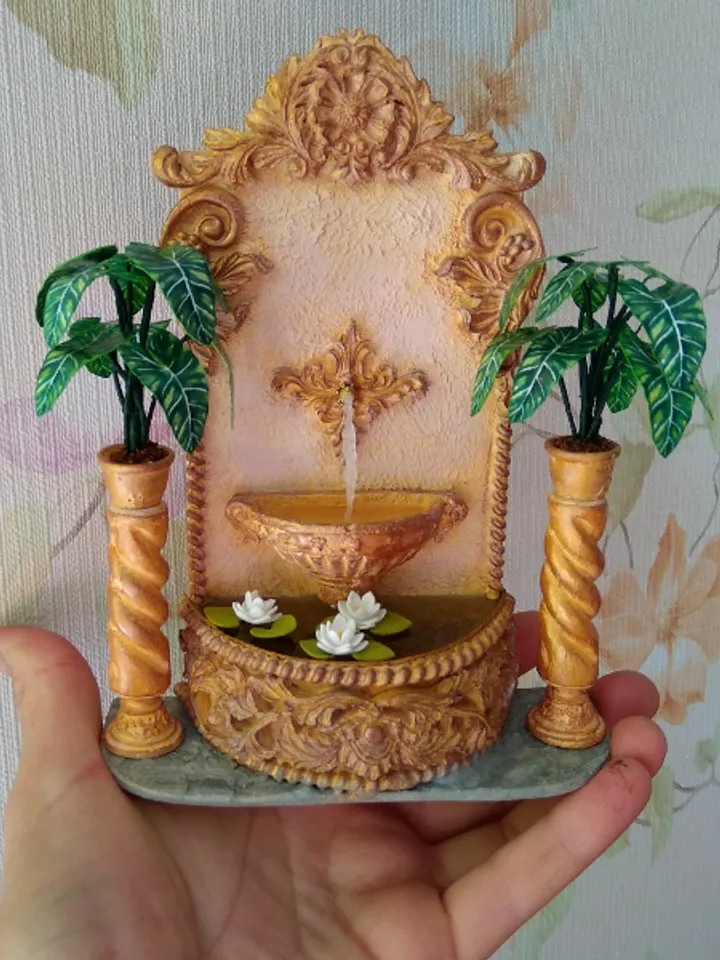 Miniature fountain. Fountain for the collection of dolls.1:12 scale.Handmade. Fountain for a doll. Miniature.