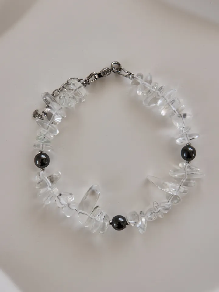 Rhinestone necklace + bracelet