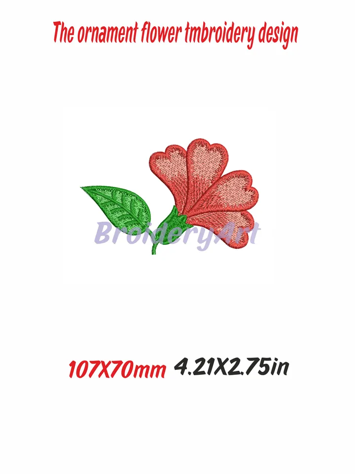 The ornament flower embroidery design