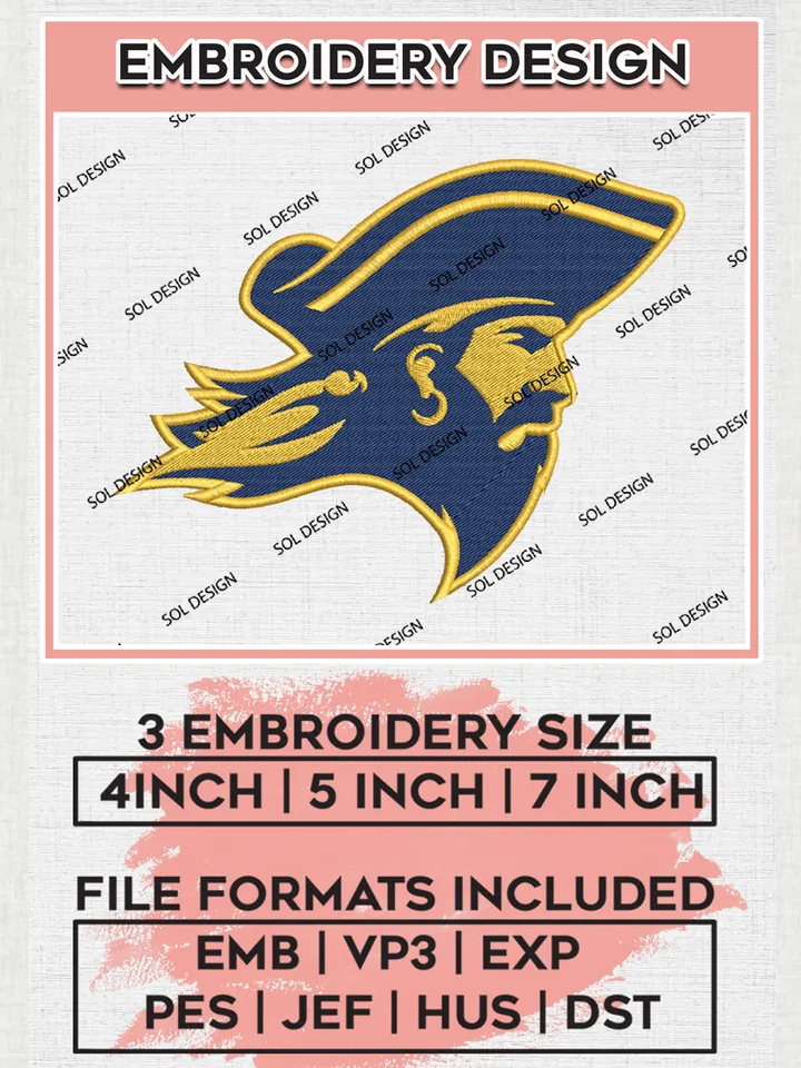 East Tennessee State Buccaneers Embroidery Designs, NCAA Logo Machine Embroidery Files, NCAA East Tennessee State Buccaneers Logo, NCAA Embroidery Designs, Machine Embroidery Designs, Digital Download