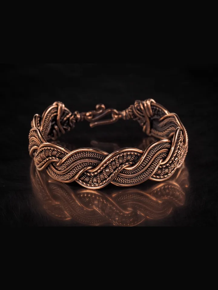 Wire wrapped copper bracelet for woman Antique style copper jewelry WireWrapArt