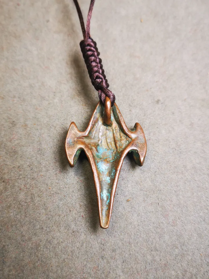 Gandhanra Acient Shankha(Divine Conch) Badge,Tibetan Buddhist Protective Amulet Pendant,Made of Brass