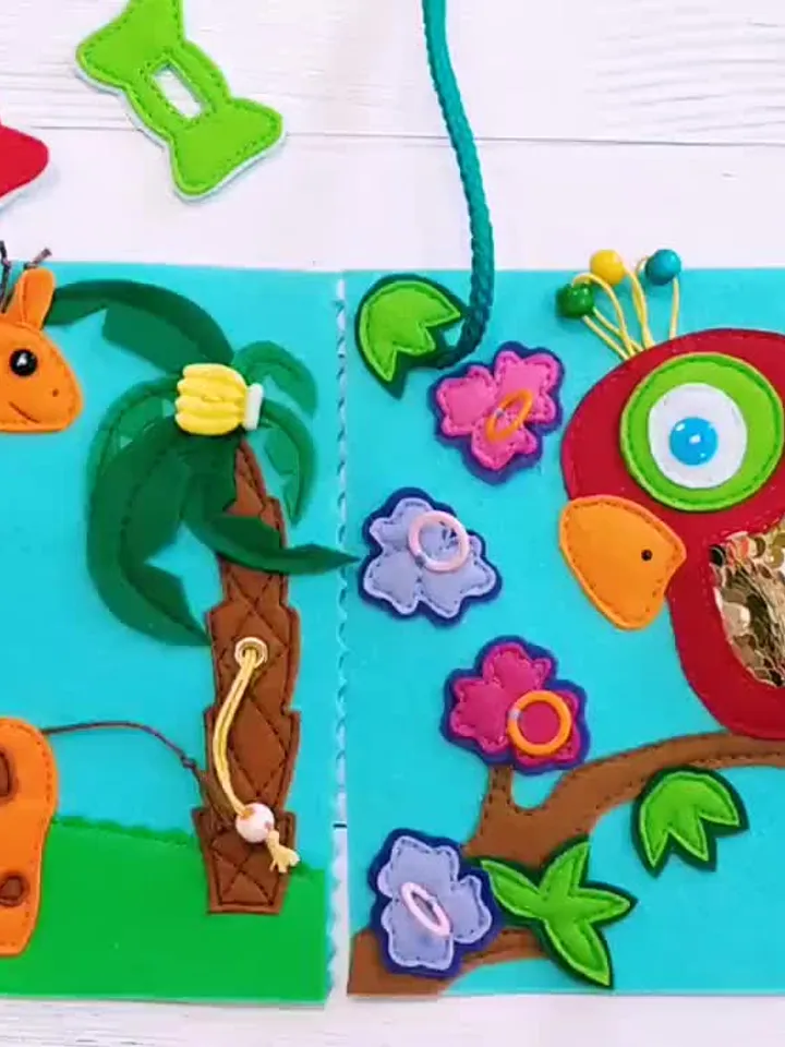 Felt Quiet book Pattern pdf , Felt book pattern , Soft sensory book tutorial, Activity  book sewing ideas for toddler 2, 3, 4 year old