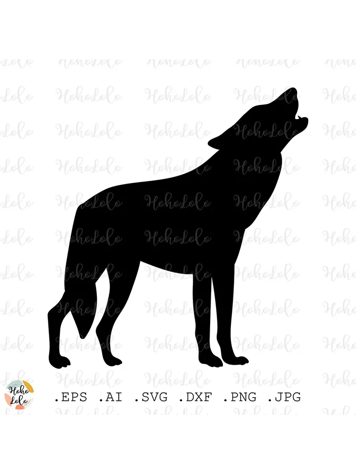 Wolf Svg, Wolf Silhouette, Wolf Cricut, Wolf Stencil, Wolf Templates Dxf, Wolf Clipart Png, Dog Svg