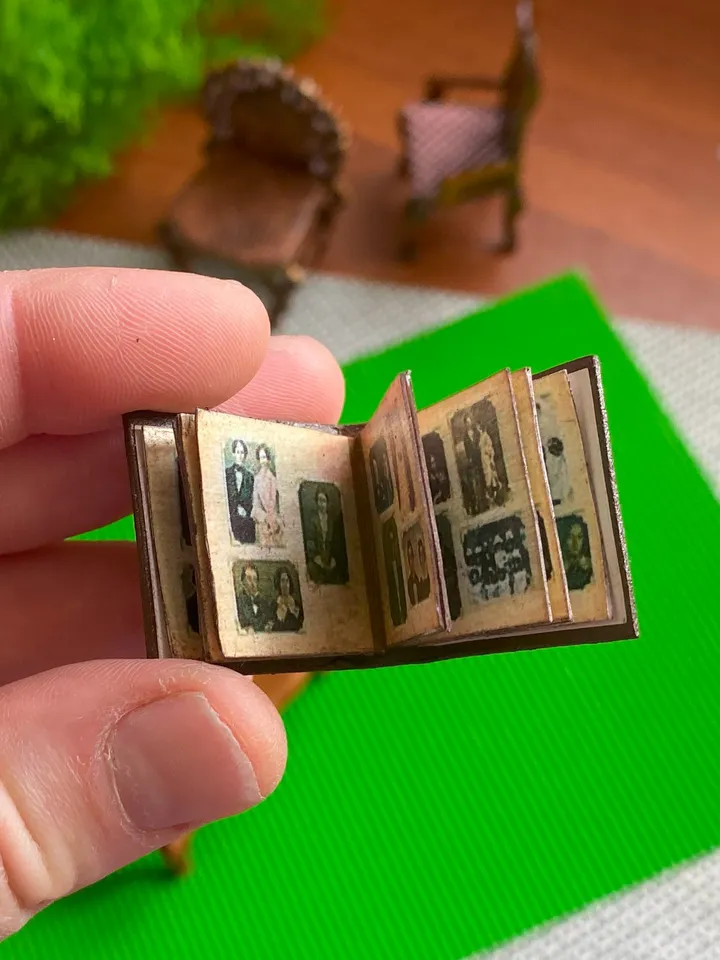 Photo album for a doll. Dollhouse miniature. 1:12. Dollhouse accessories.