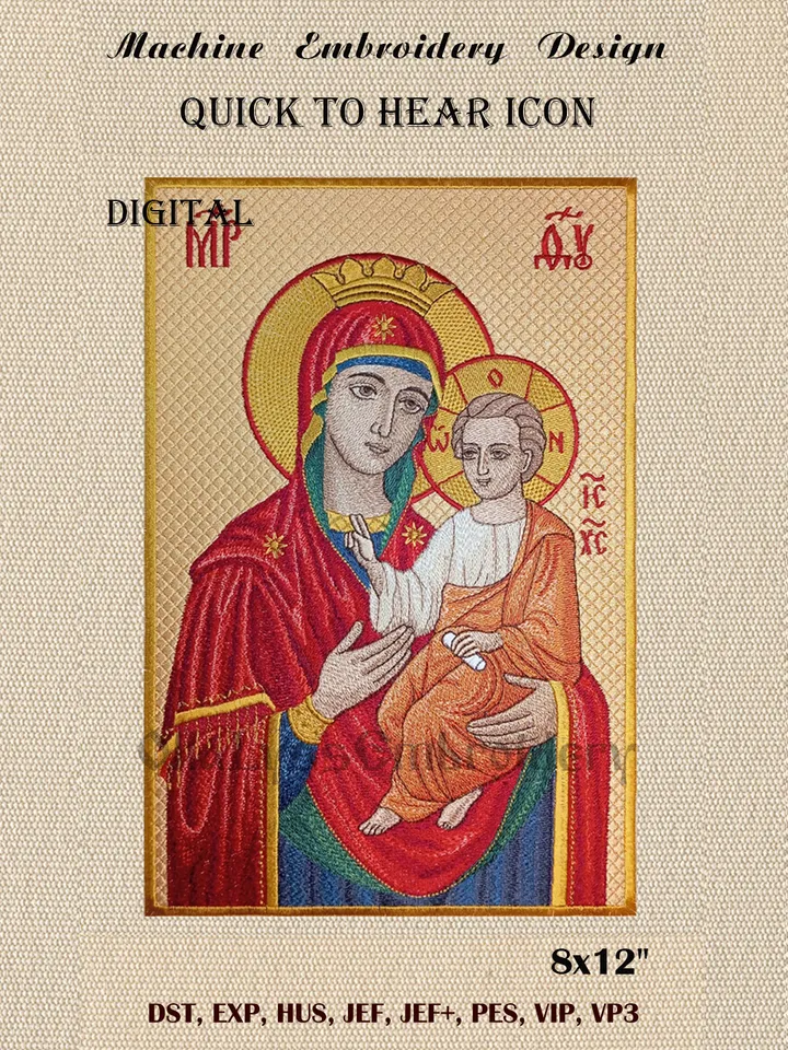 Quick to Hear Icon embroidery design