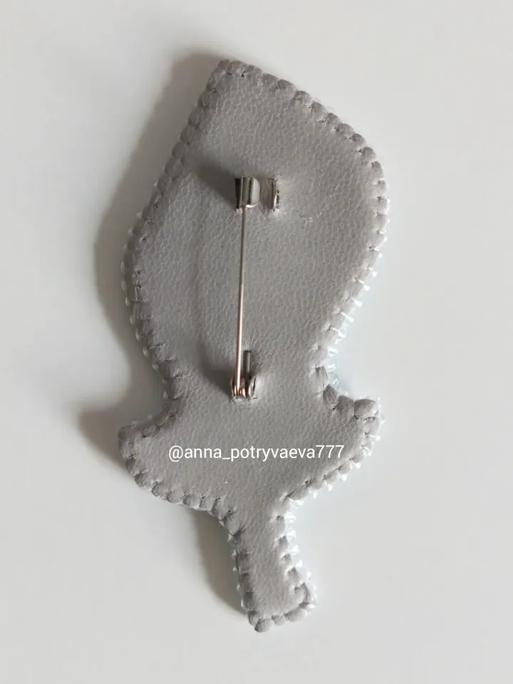 Brooch "Blue leaf"