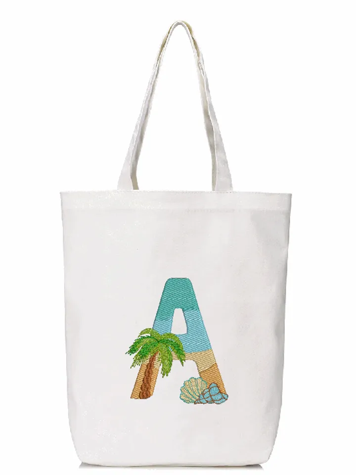 Tropical embroidery font A embroidery design