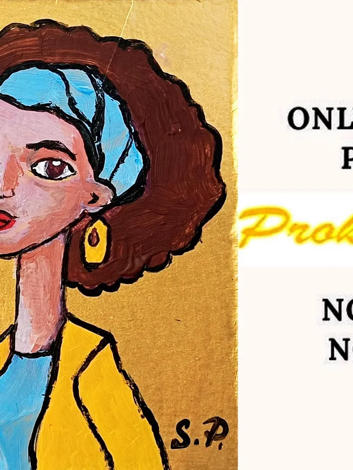 African Woman Face Artwork Abstract Portrait Original Art Diverse Woman Portrait Framed Oil Painting Woman Fine Art Gift by ArtProkopaloSv
