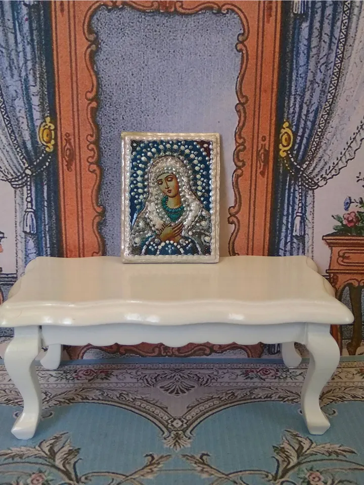 Miniature icon. Christmas.1:12 scale.Dollhouse miniature. Christmas. 1:12.Handmade.