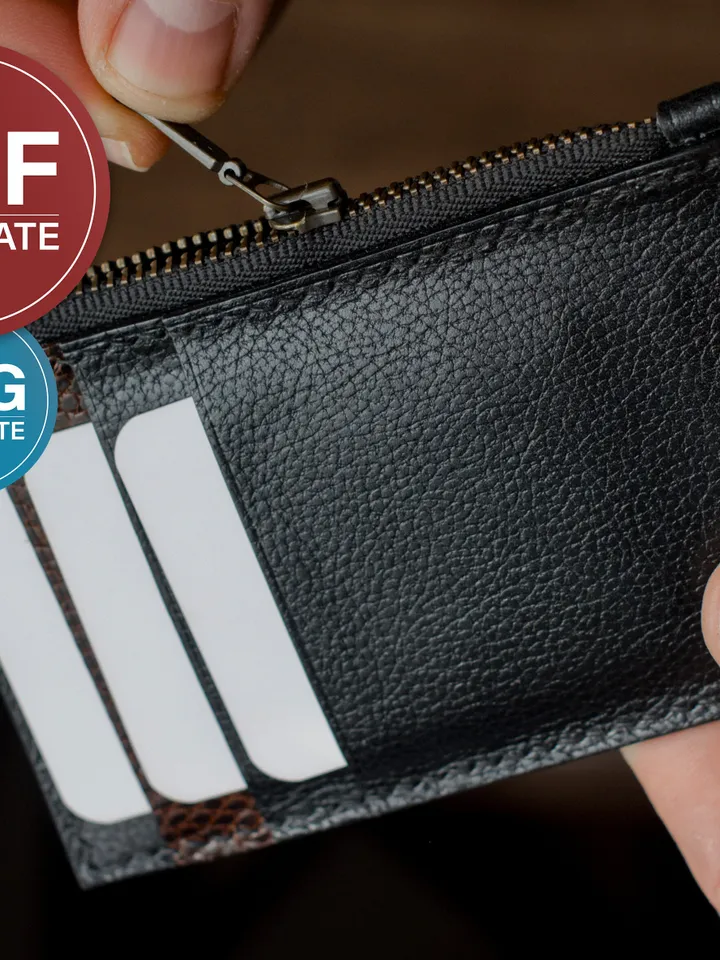Leather Zipper Wallet Pattern: Coin & Cardholder Template (PDF, SVG)