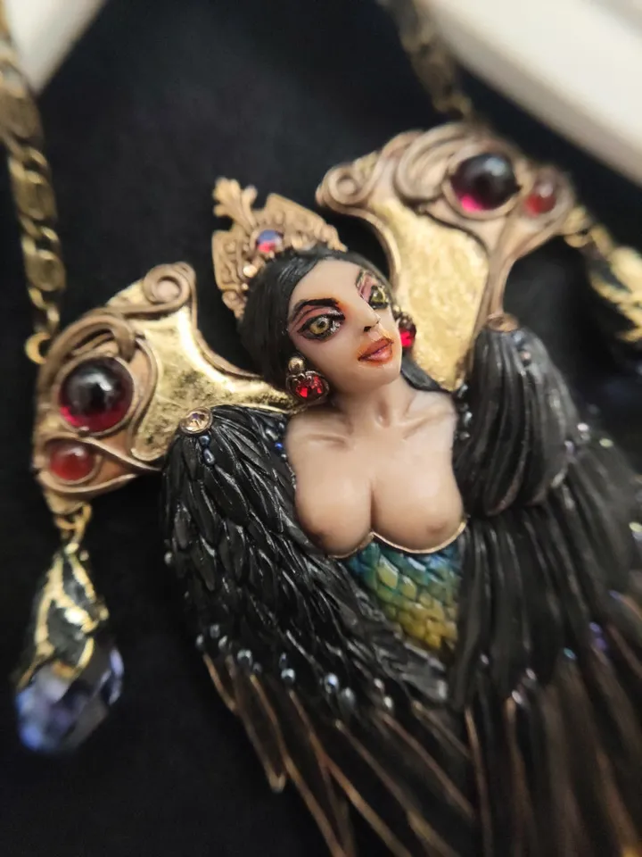 Bird Sirin Slavic Amulet, Female Protective Talisman