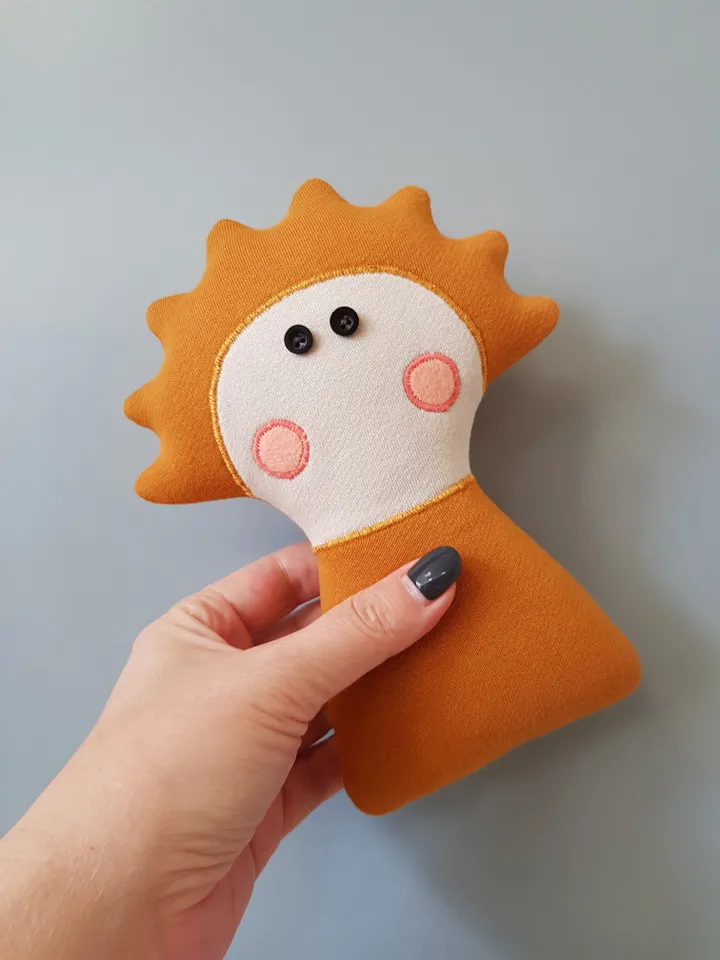 Rag doll Lilu sewing pattern PDF, digital tutorial in English, mini doll sewing diy
