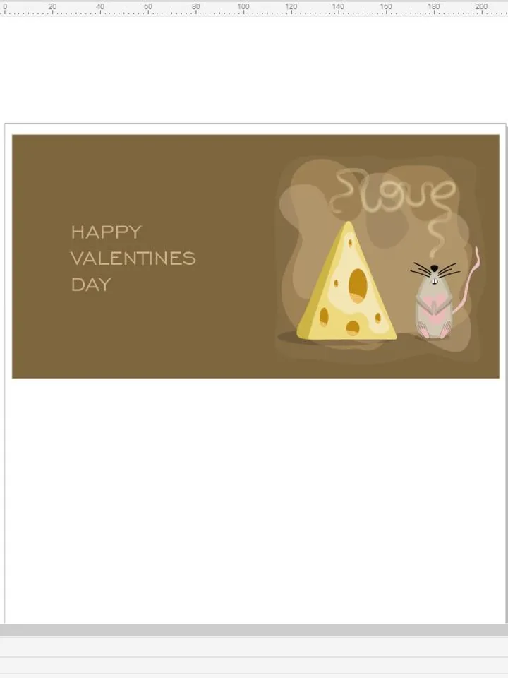 Postcard Mouse and cheese love