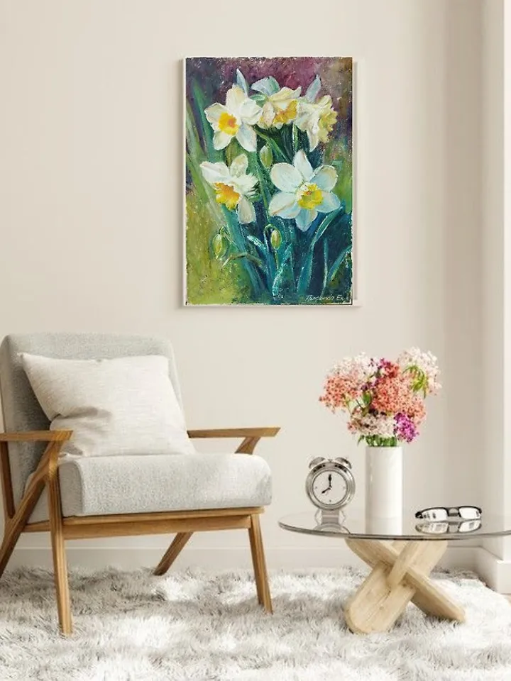 Bouquet of flowers original oil painting on canvas