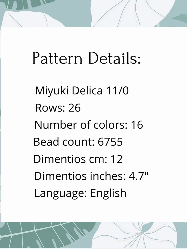 Flamingo with Tropical Flowers, 3D Peyote Star Beading Pattern, Seed Bead Floral Ornament, Beaded Star PDF Pattern