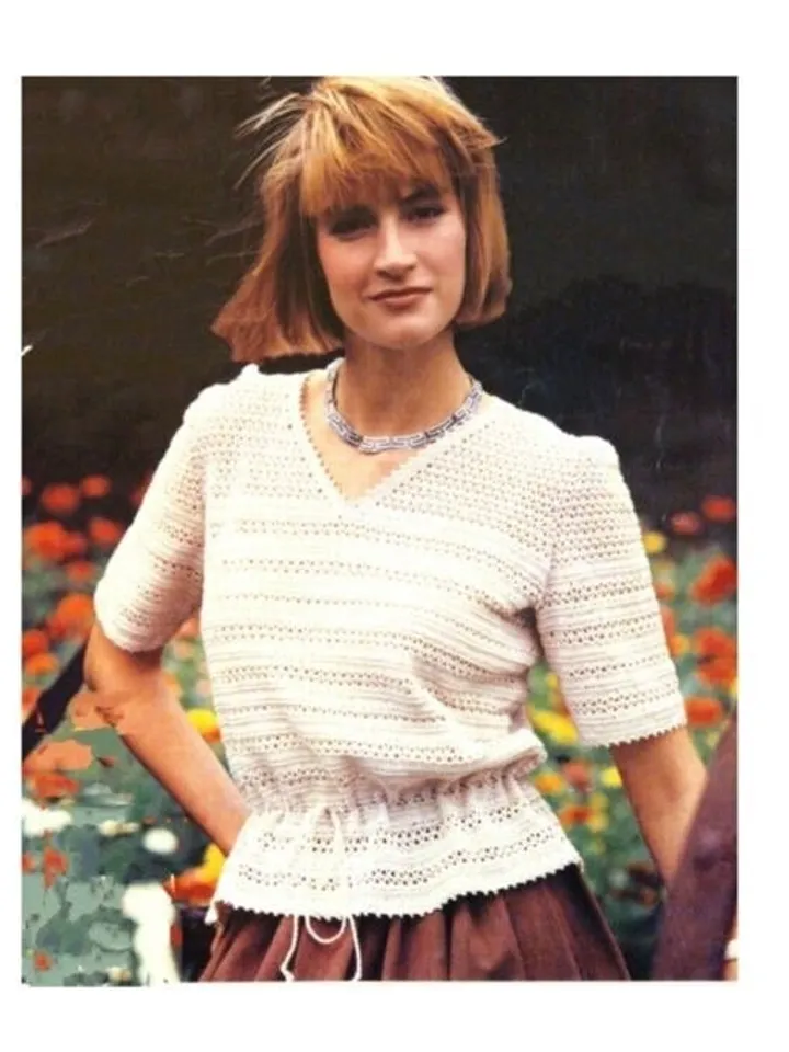 Blouse crochet pattern, summer top crochet pattern, lace blouse crochet pdf