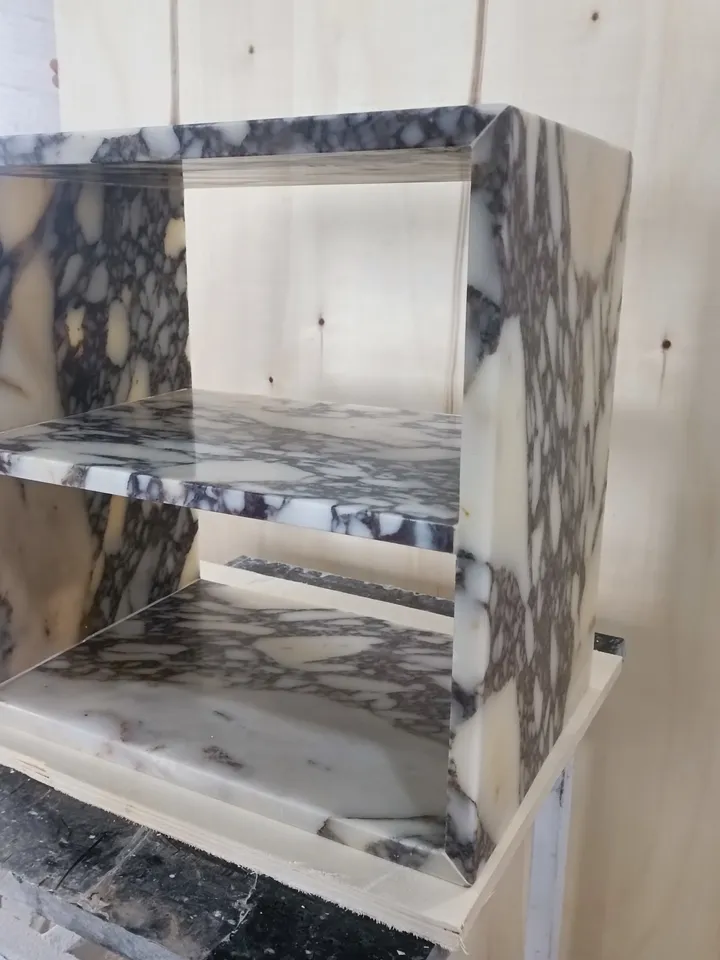 Calacatta Viola Marble side table, end table, italian marble 100% handmade, coffe table, real stone