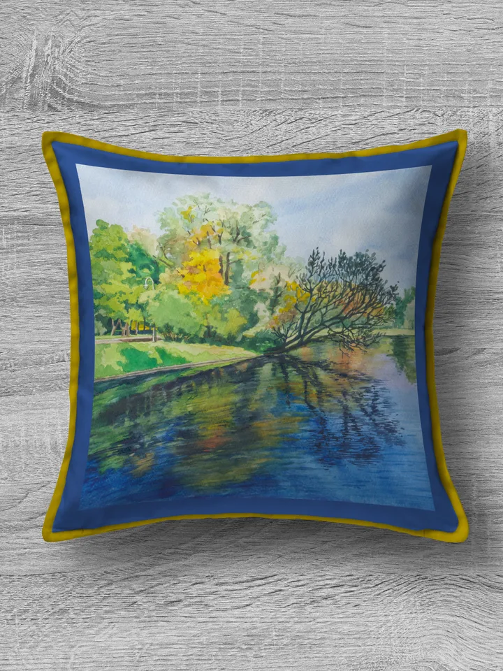 Autumn in the park Watercolor landscape Digital file for printing Poster