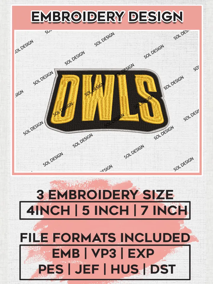 NCAA Owls Team Word Logo embroidery designs, NCAA Kennesaw State Owls Logo Machine embroidery files , NCAA Team Logo embroidery designs, NCAA Game Day Machine embroidery designs, Digital Download
